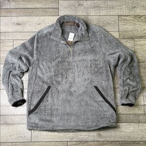 Woodland Trail Men's Quarter Zip-Up Sherpa Sweater in Gray